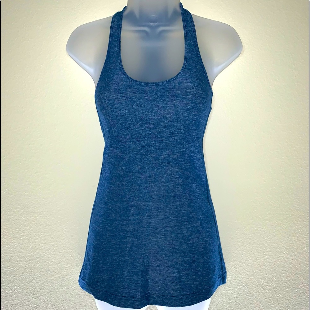 Lululemon CRB Cool Racerback Tank Top in Heathered Poseidon Blue - Sz. 2